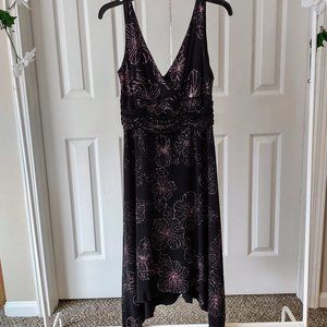 Black and Pink Glitter Floral Dress